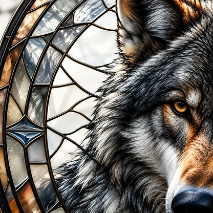 Wolf Acrylic Stained Glass
