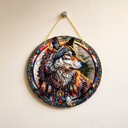 Wolf Acrylic Dreamcatcher Decor